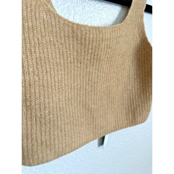 NEW Everlane The Cozy Stretch Tank Women's Size XS Brown Yak Wool Blend Cropped - Picture 4 of 5